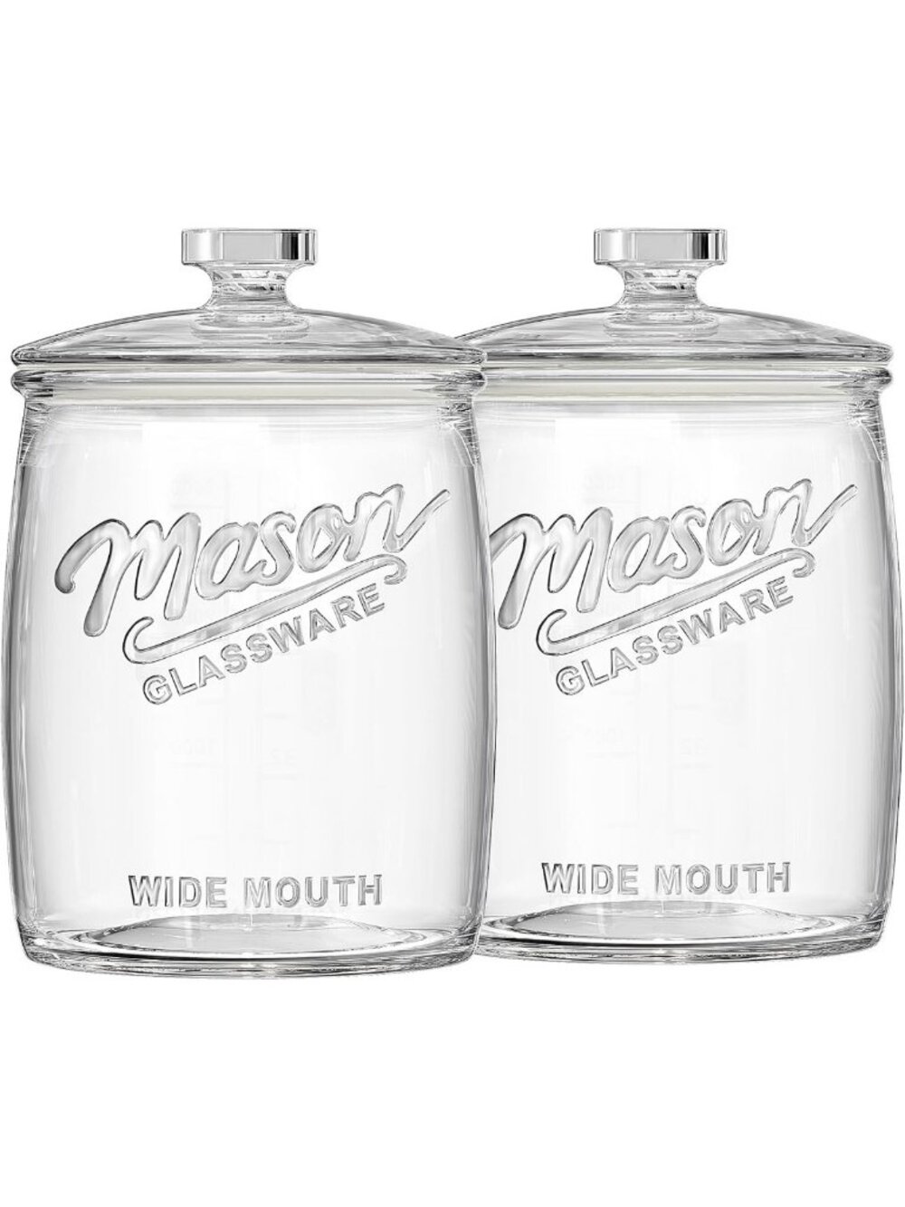 Set of 2 Airtight 1 Gallon Glass Cookie Jars - Perfect for Storage